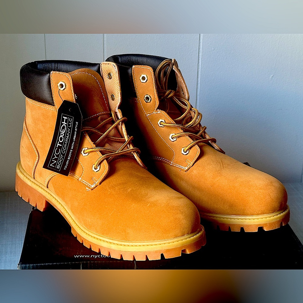 NYC Tough Boot Company Urban Style Work Boots Wheat Nubuck Leather Size 13 M US